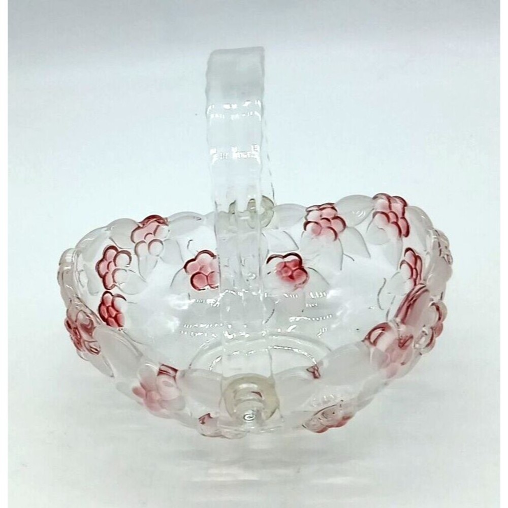 Studio Silversmiths Glass Basket w/ Handle Venezia Collection Germany